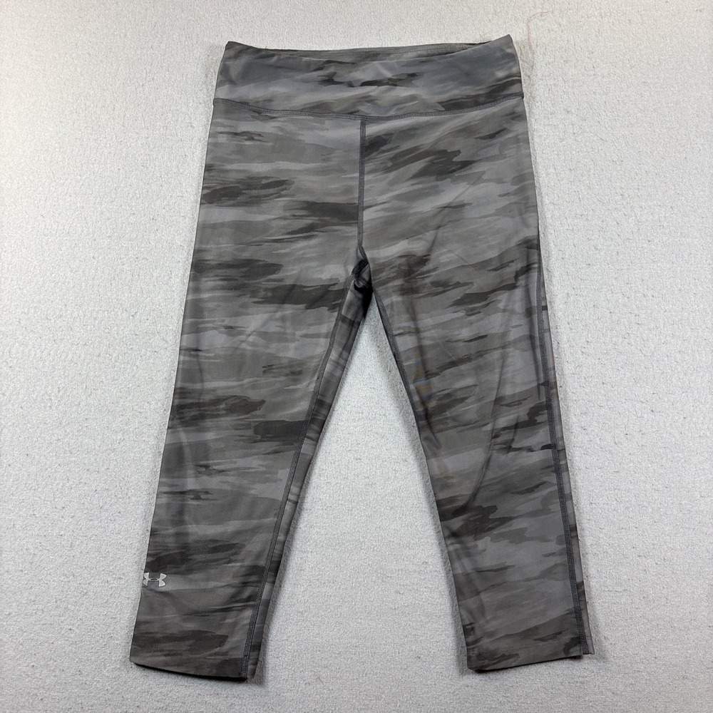 Under Armour Women's Gray Camo Run Capri Medium‎ Heatgear